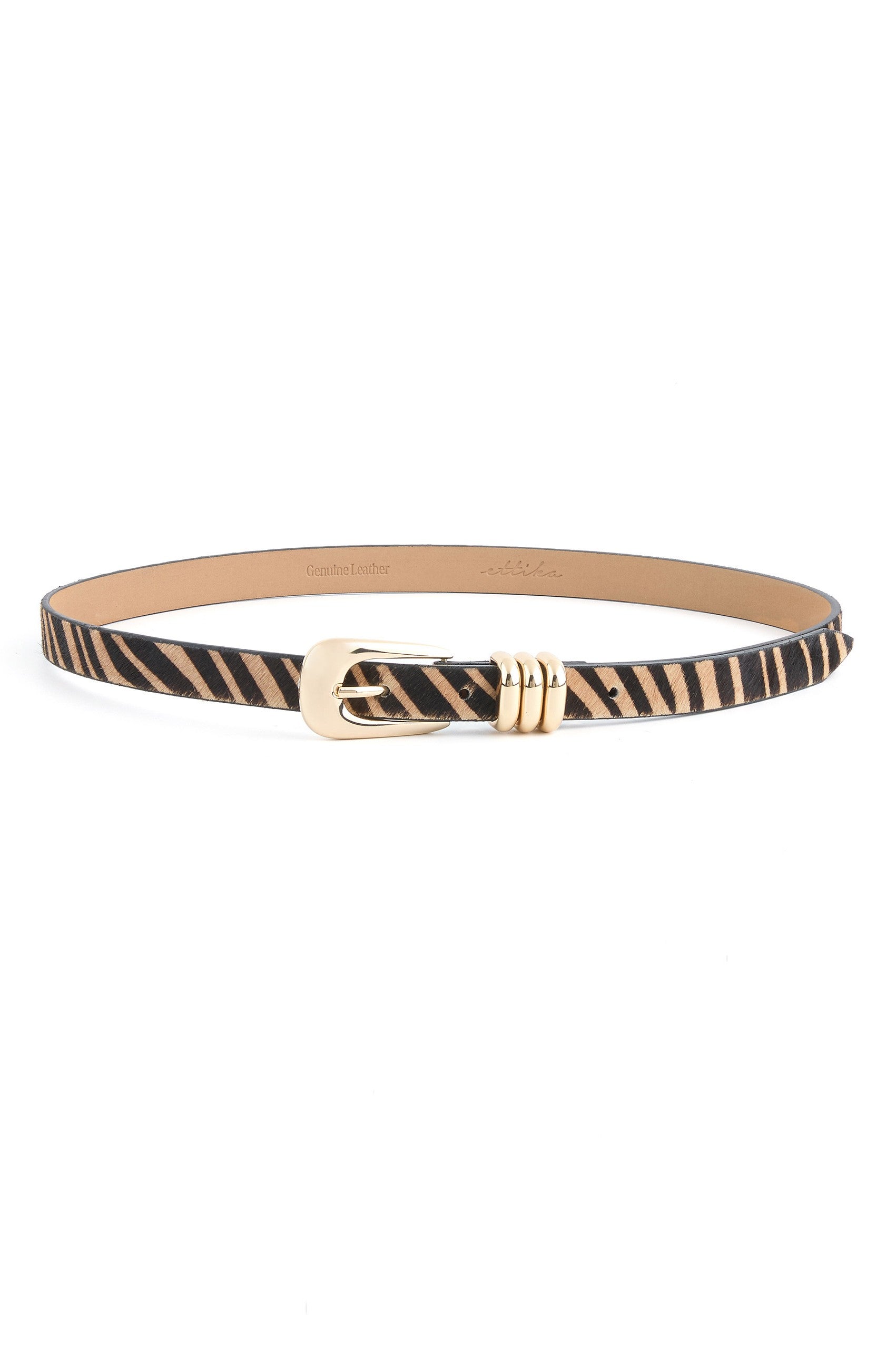 Tiger Print Pony Skin Belt