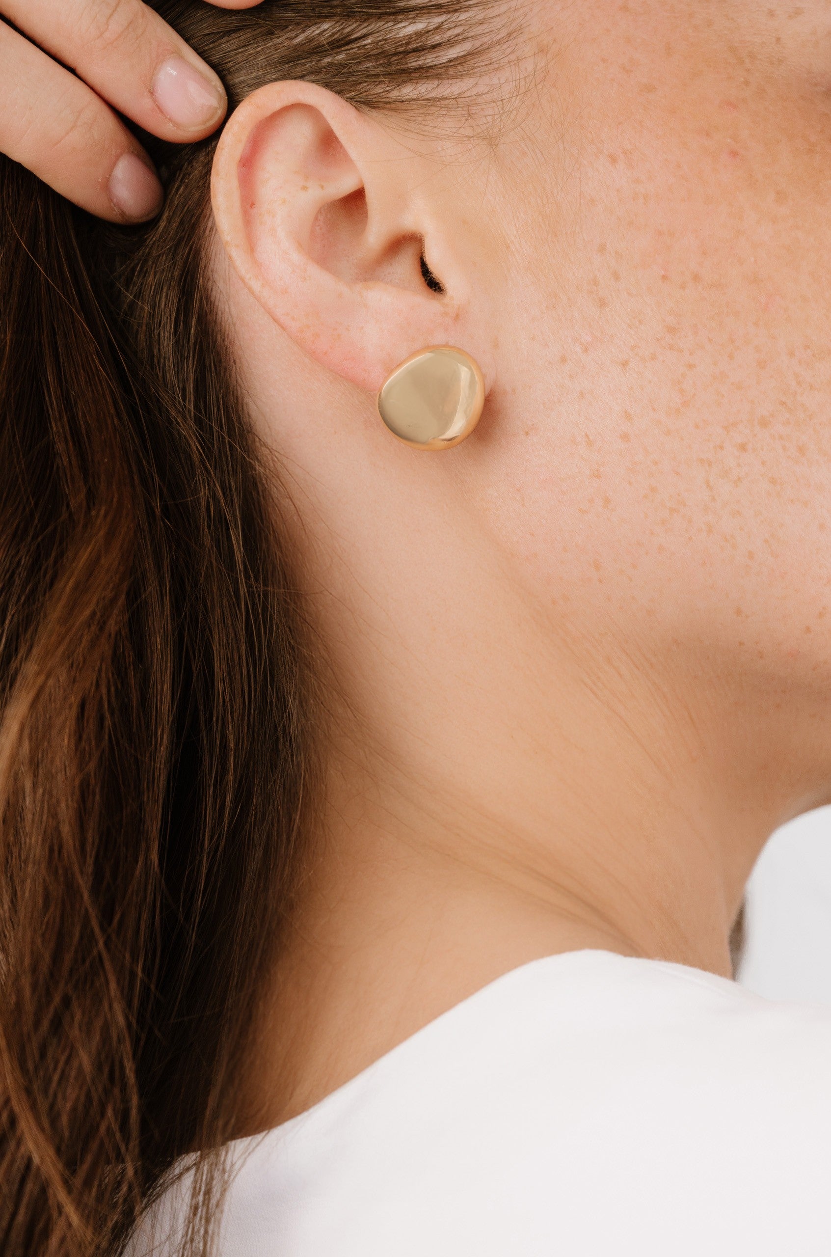 Polished Pebble Stud Earrings