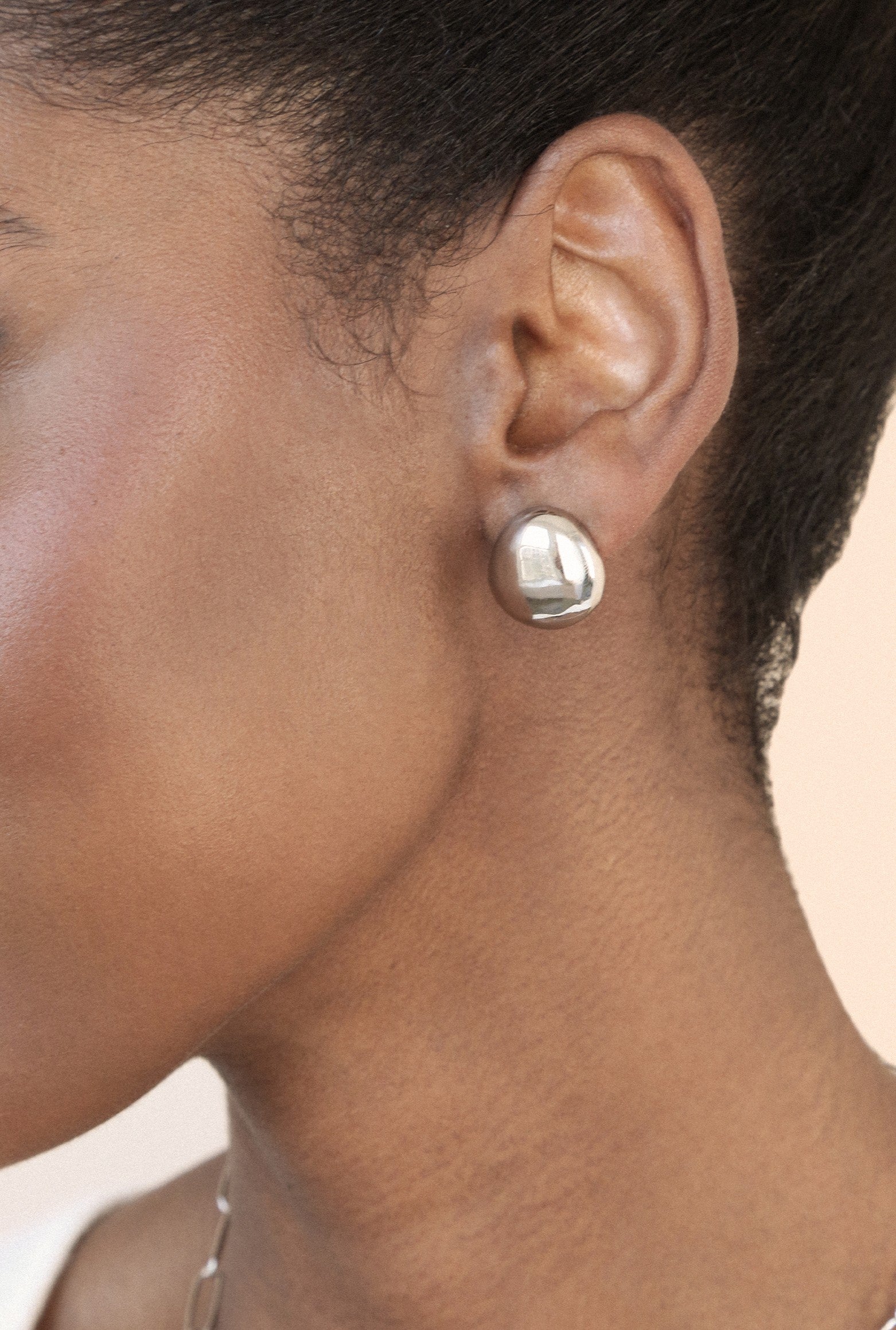 Polished Pebble Stud Earrings