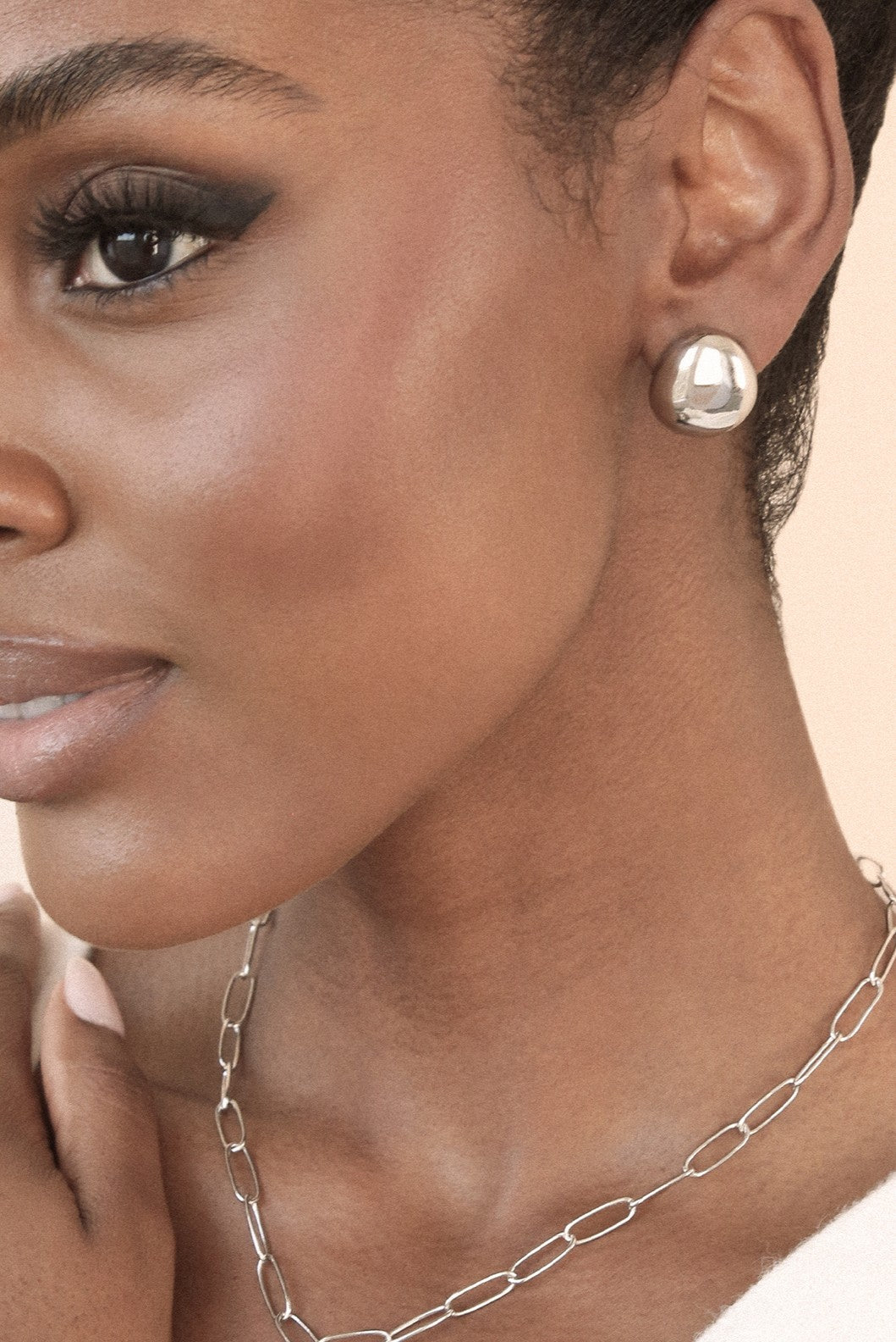 Polished Pebble Stud Earrings