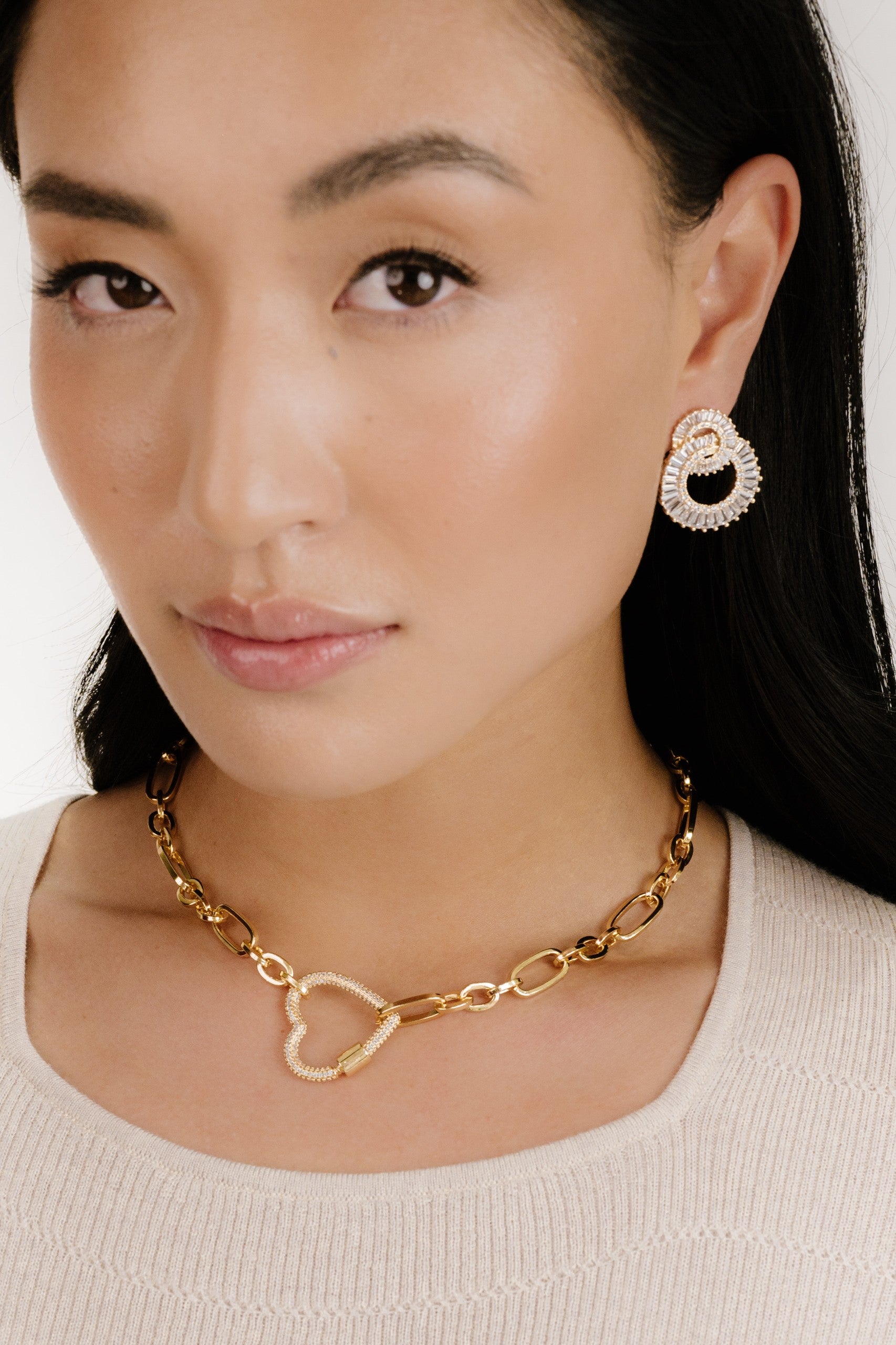 Open Heart Lock Necklace