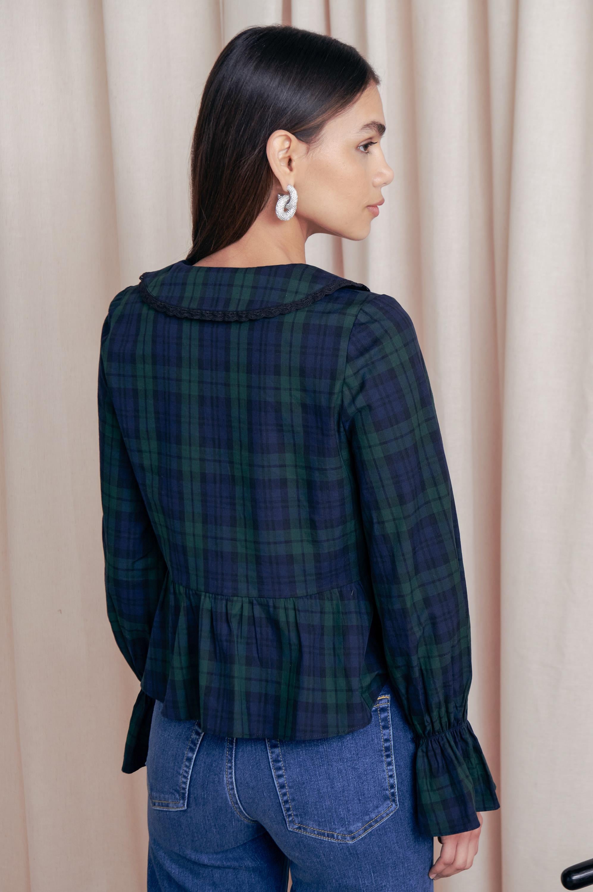 Yule Holiday Plaid Top