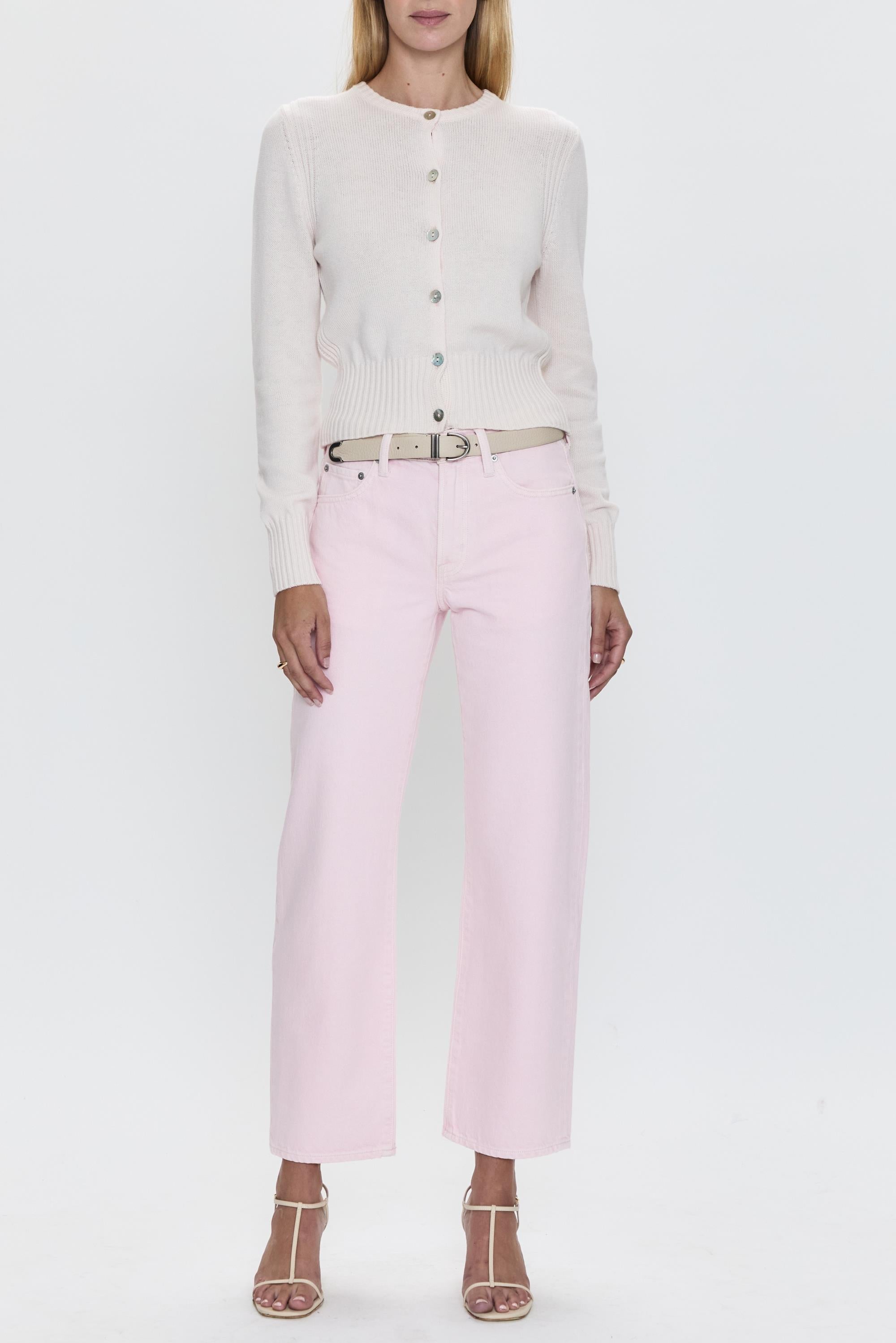 Lexi Mid Rise Bowed Straight