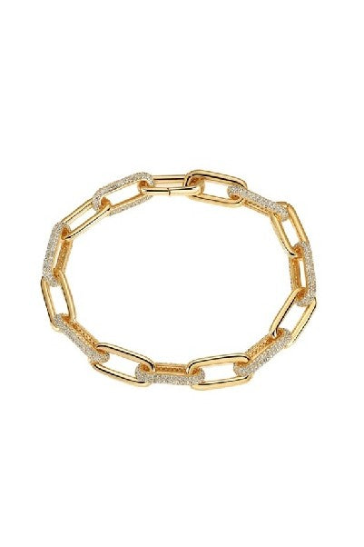 Solid/Pave Fancy Box Link Bracelet