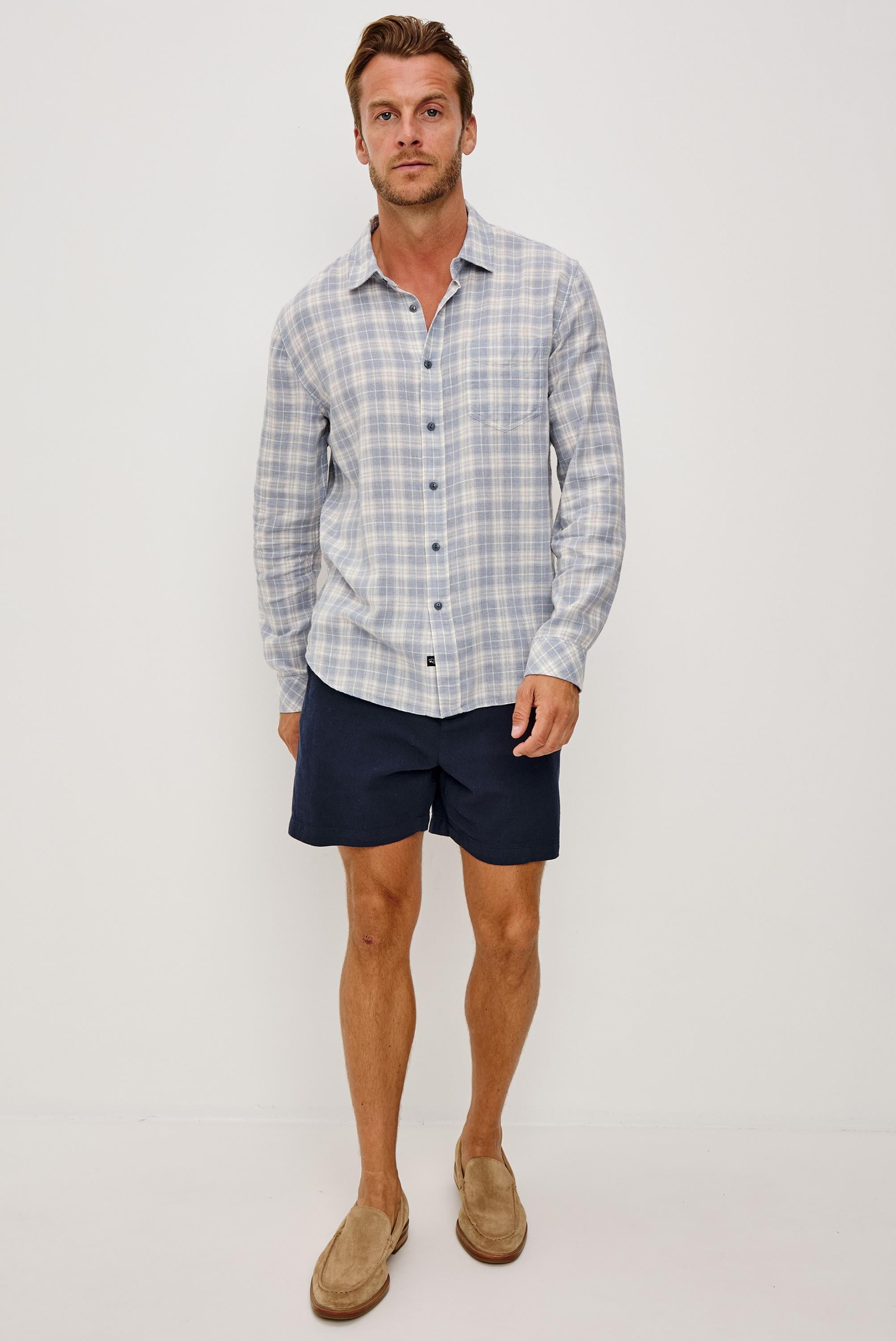 Wyatt Thatch Cloud Cream Plaid Woven