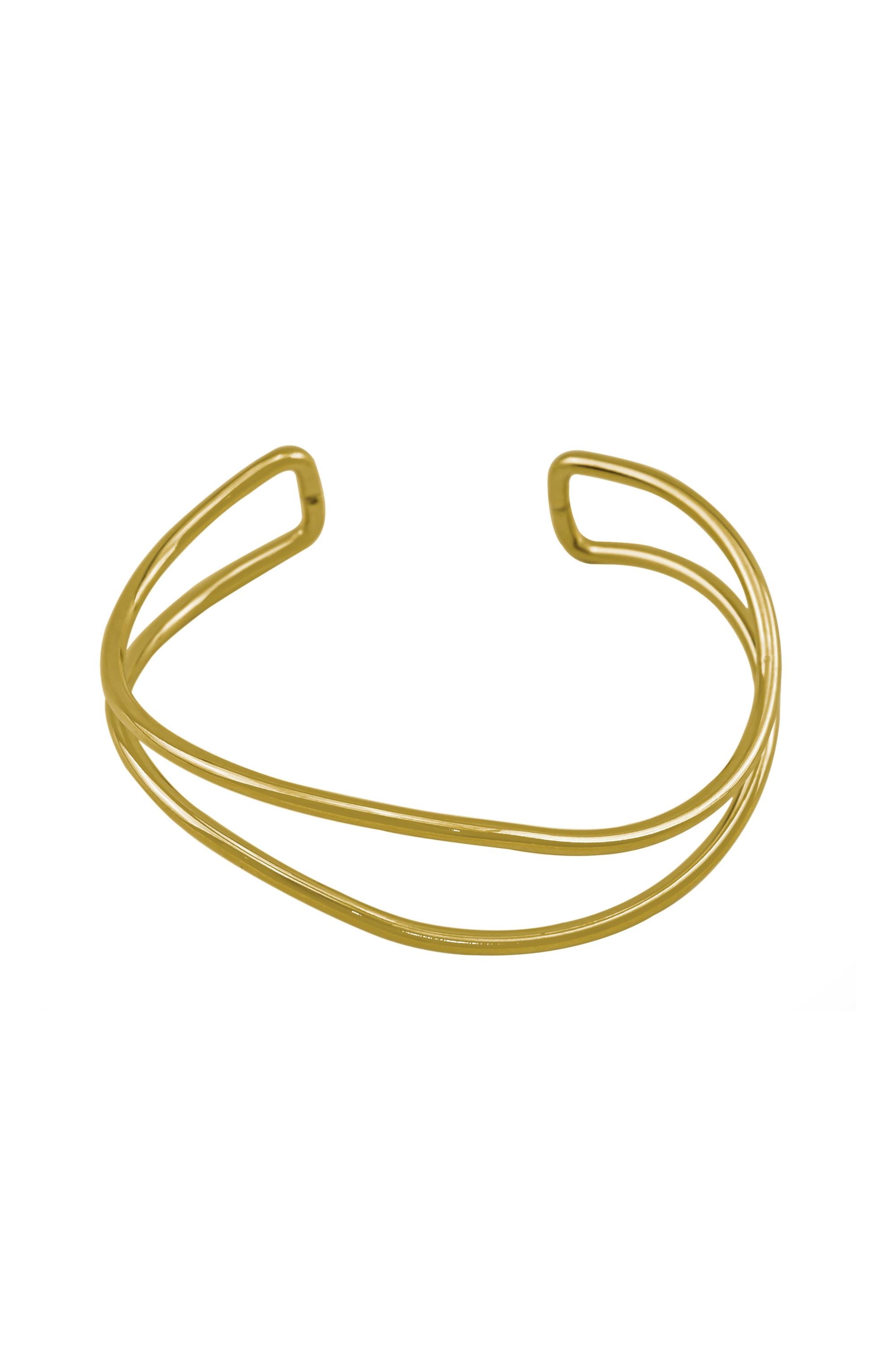 Gold Organic Open Cuff Bracelet