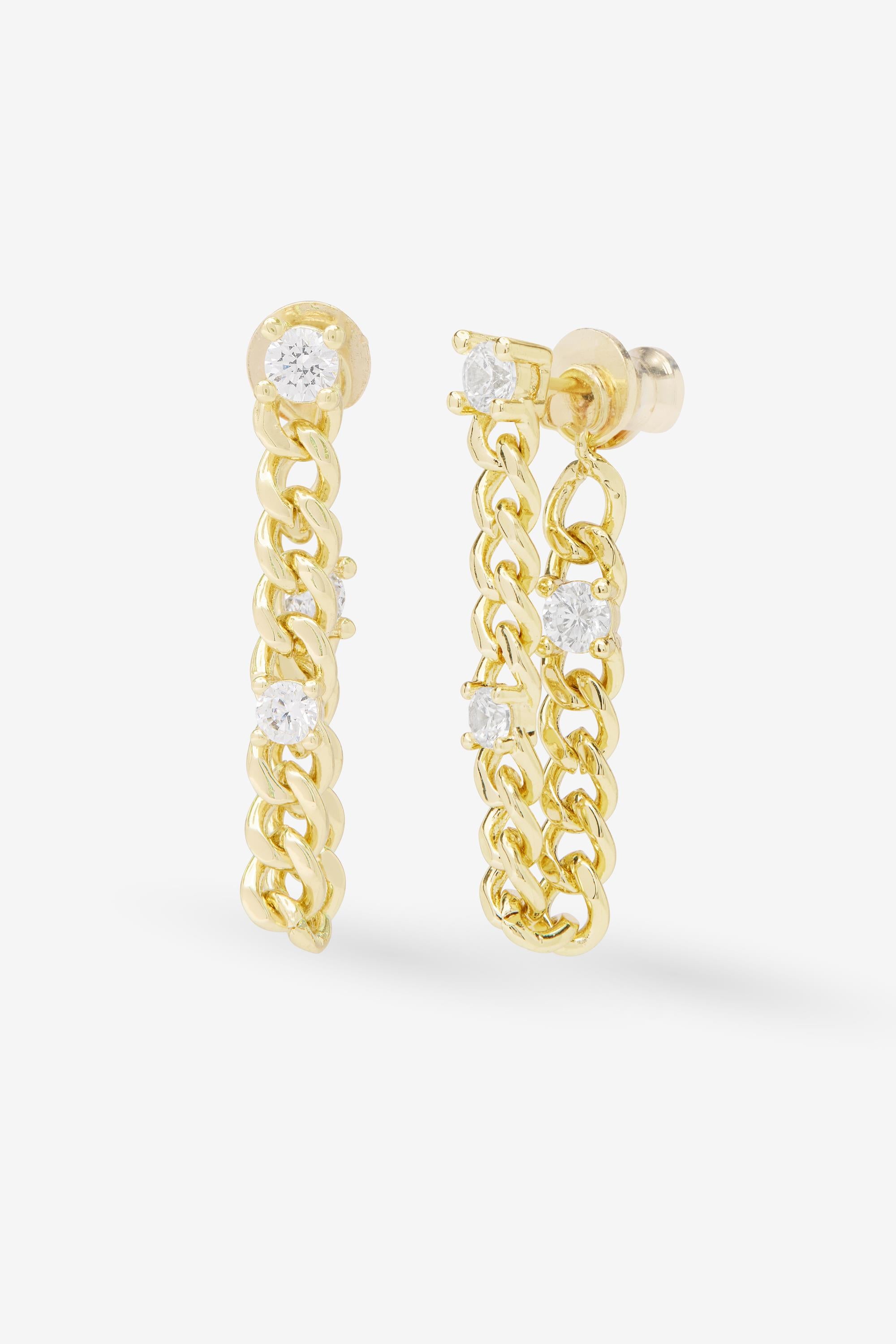 Baby Julian Triple Diamond Soft Chain Hoops