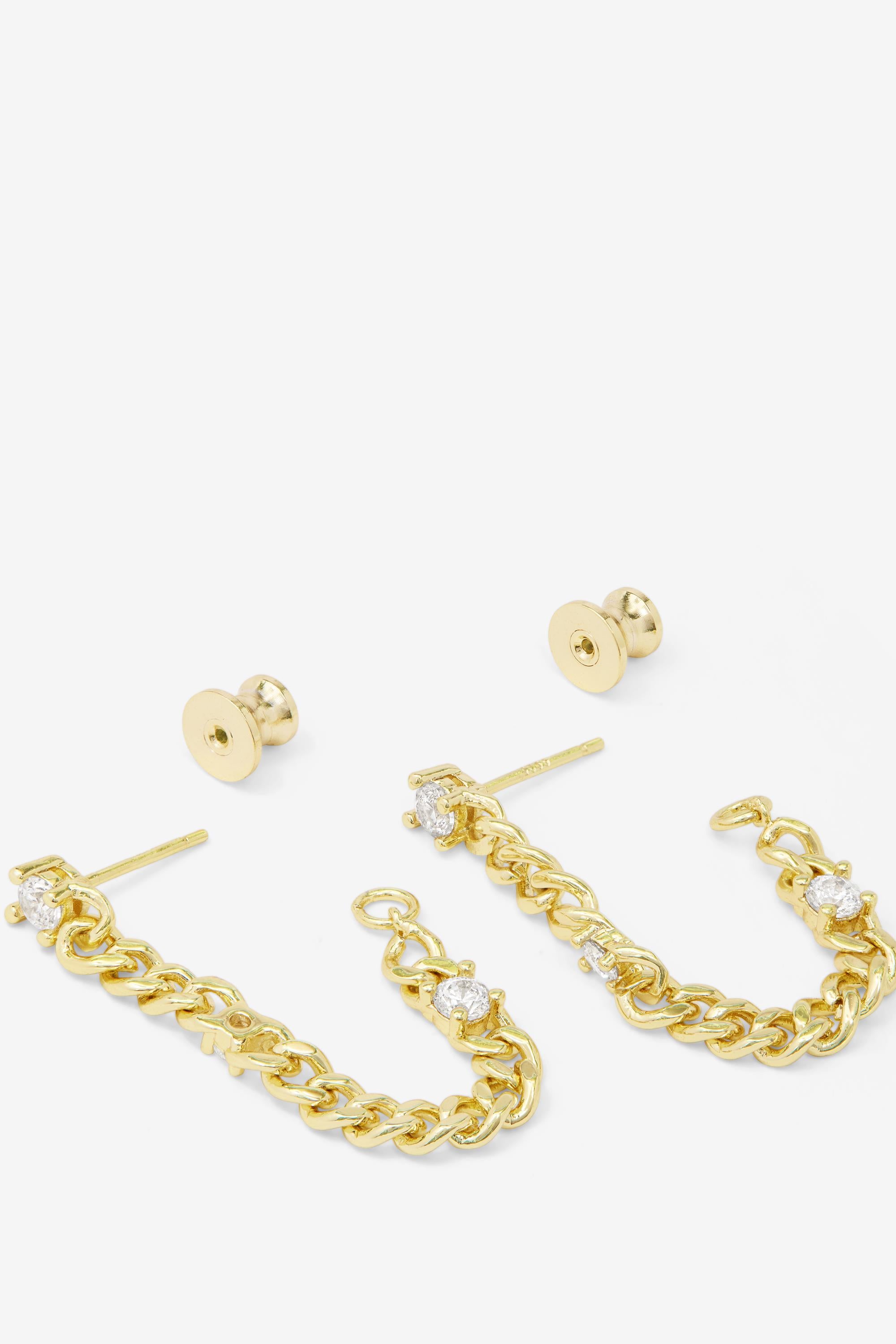 Baby Julian Triple Diamond Soft Chain Hoops
