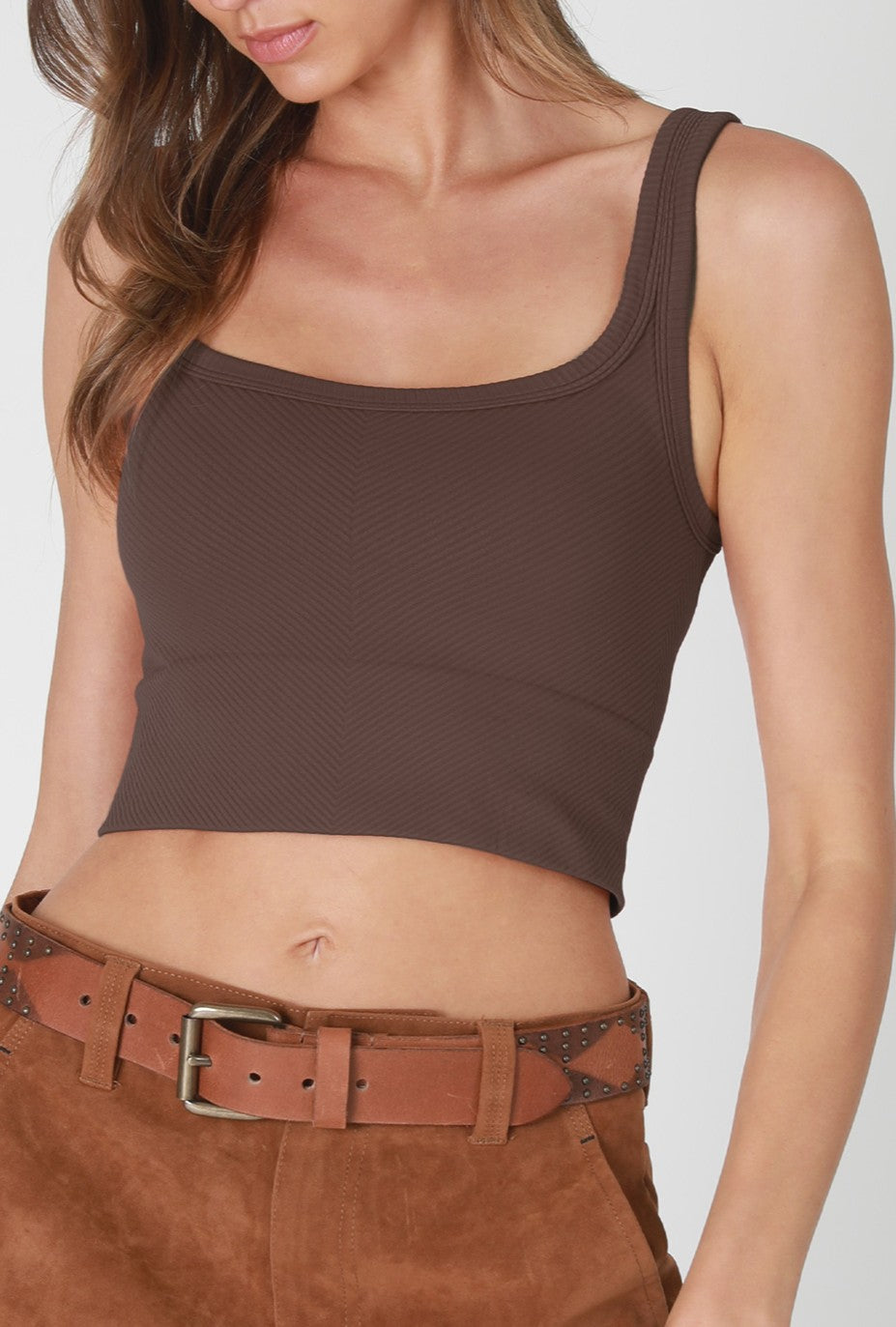 Chevron Rib Crop Top