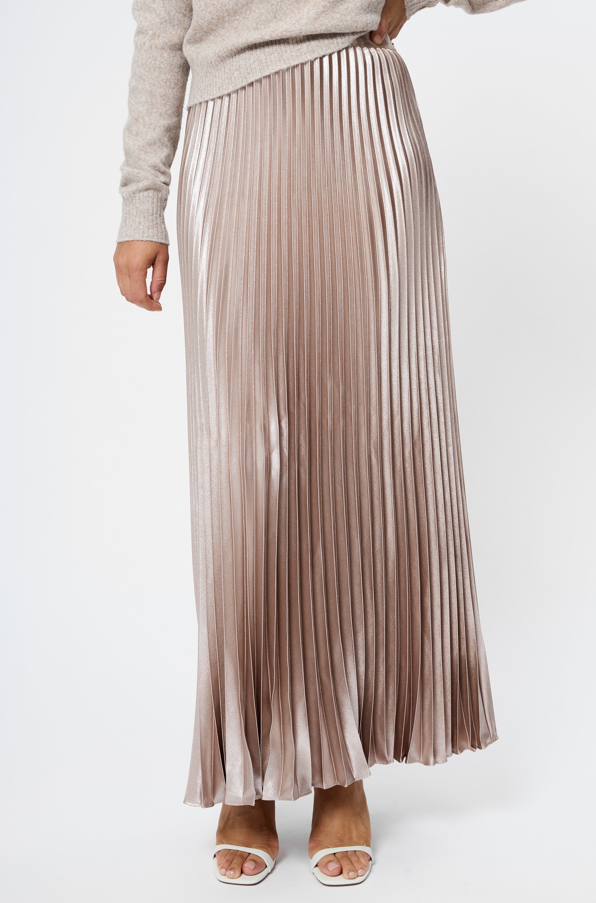 Marielle Metallic Satin Maxi Skirt