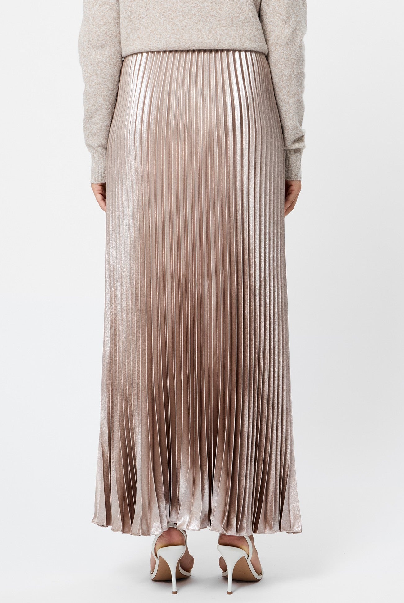 Marielle Metallic Satin Maxi Skirt