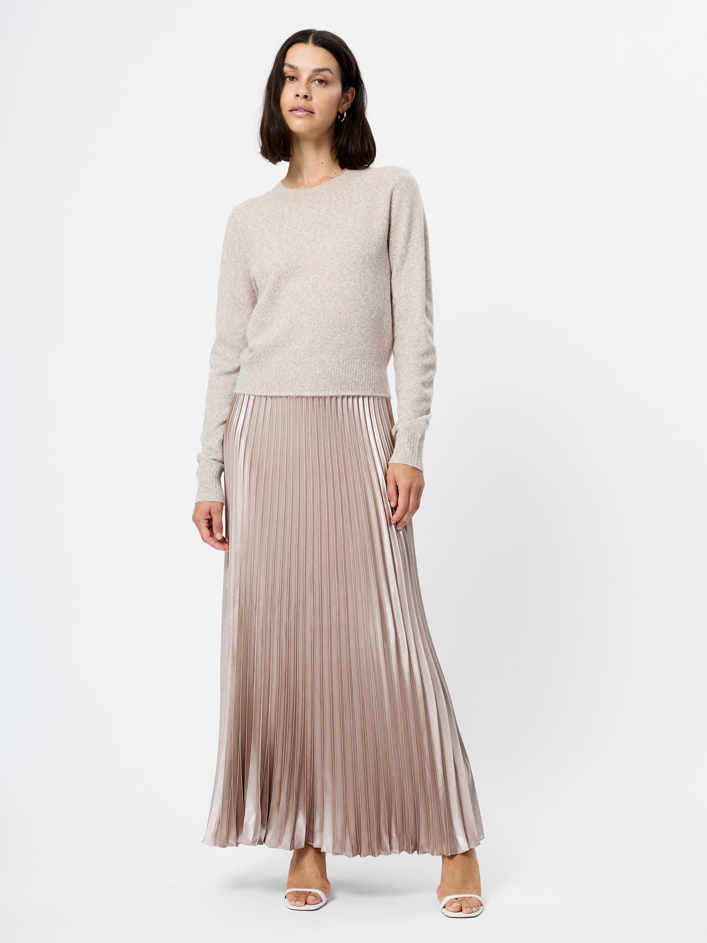 Marielle Metallic Satin Maxi Skirt
