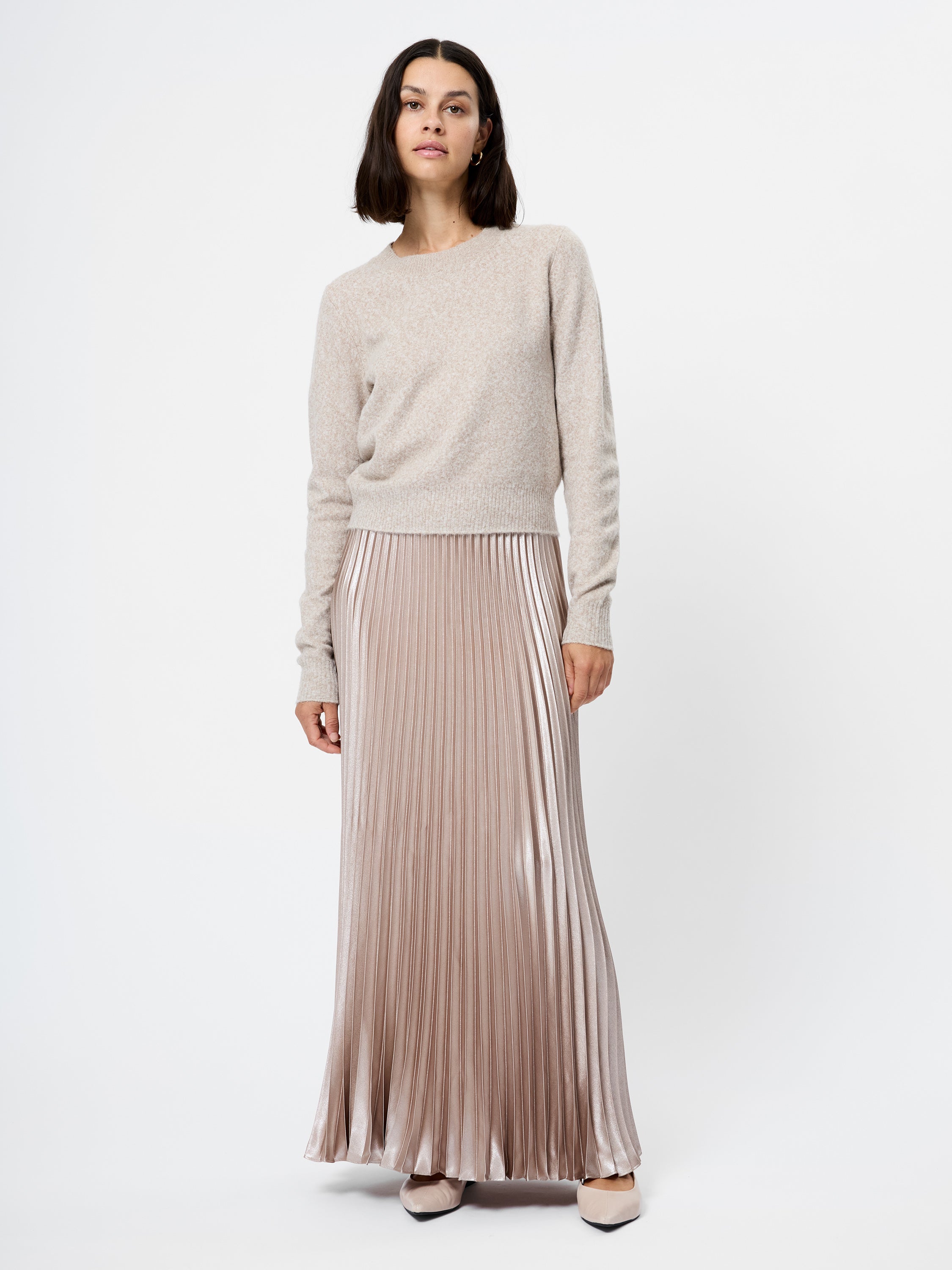 Marielle Metallic Satin Maxi Skirt