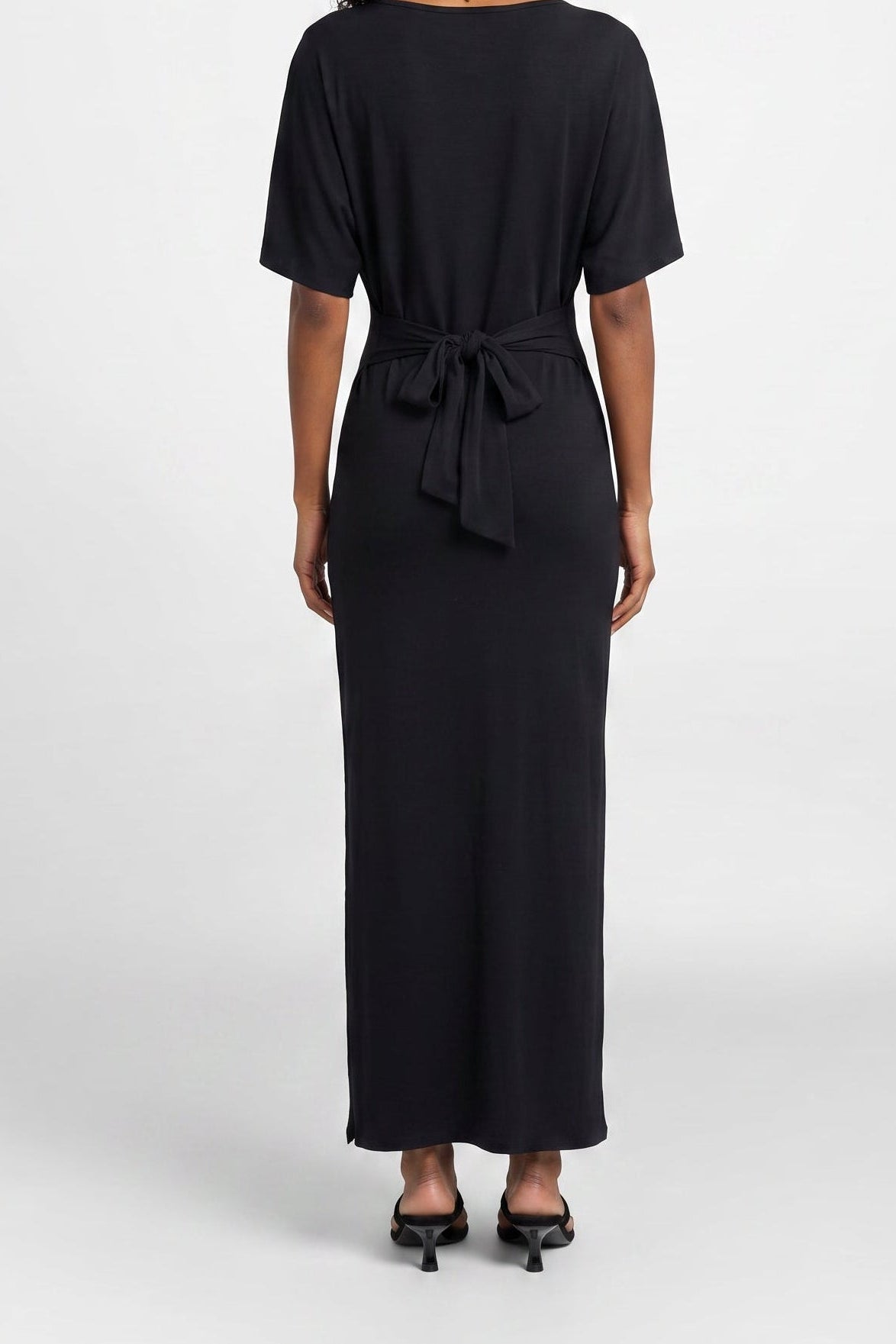 Emmaline Draped Flutter Sleeve Midi Dress