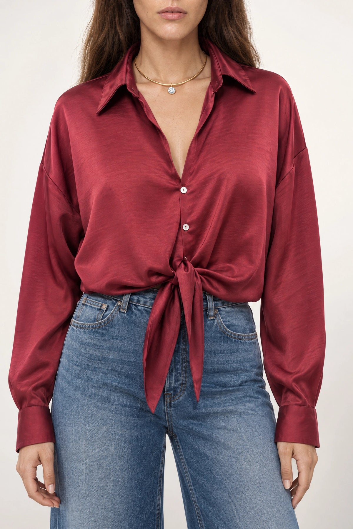 Rue Button Down In Burgundy