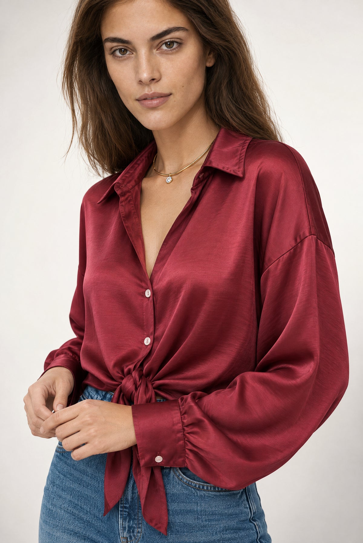 Rue Button Down In Burgundy